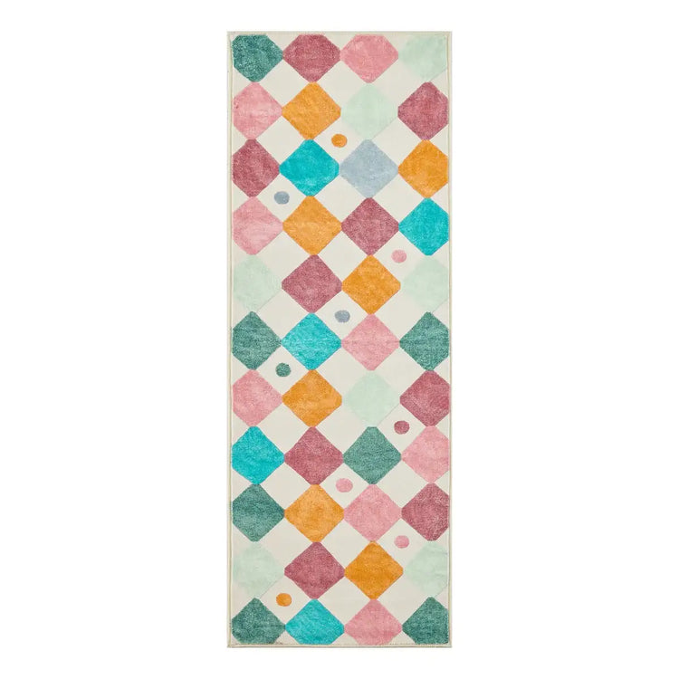 Colorful Diamond Checker Rug - Jinchan Home