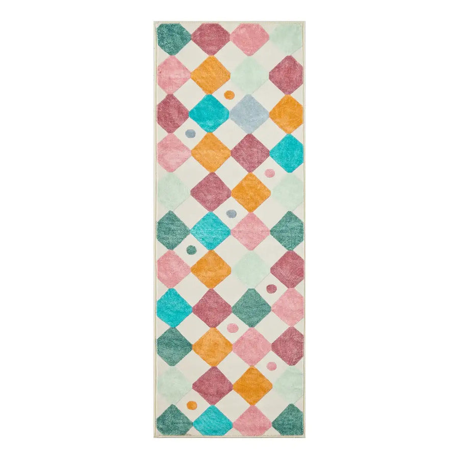 Colorful Diamond Checker Rug - Jinchan Home