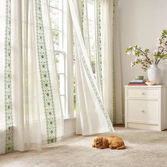 
                    
                      Floral Embroidered Linen Blend Curtains - Jinchan Home
                    
                  