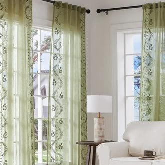 
                    
                      Embroidered Floral Sheer Curtains - Jinchan Home
                    
                  