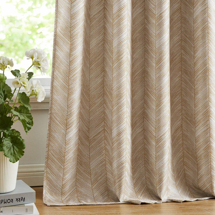 Herringbone Textured Curtains - Jinchan Home
