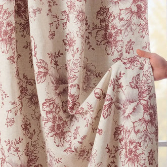 
                    
                      Linen Blend Floral Blackout Curtains - Jinchan Home
                    
                  