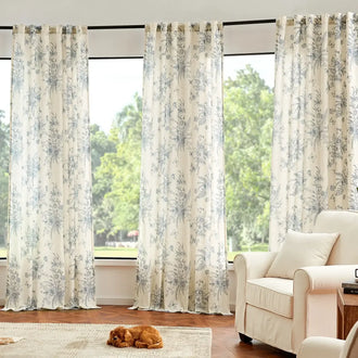 
                    
                      Butterfly Blossom Print Linen-Blend 3-in-1 Curtains - Jinchan Home
                    
                  