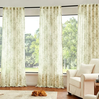 
                    
                      Butterfly Blossom Print Linen-Blend 3-in-1 Curtains - Jinchan Home
                    
                  