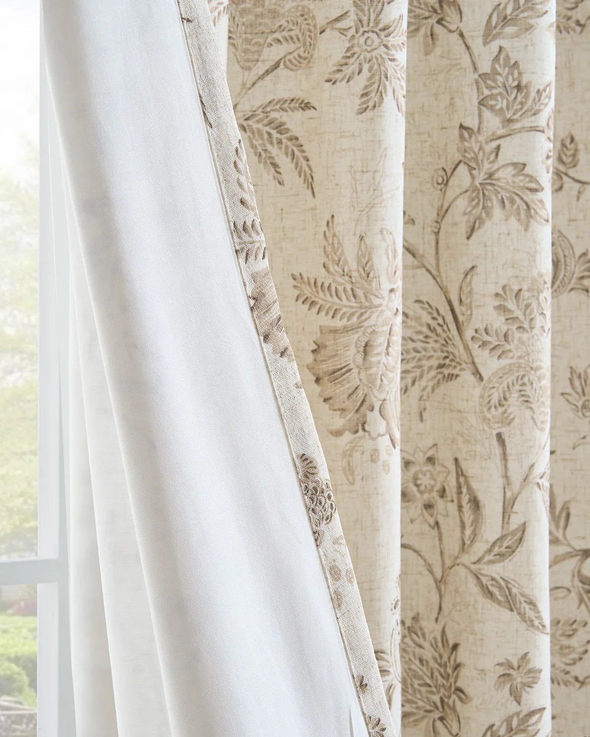 Vintage Botanical Vine Linen Curtains - Jinchan Home