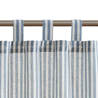 
                    
                      Striped Tab Top Linen Kitchen Curtains - Jinchan Home
                    
                  