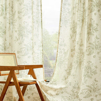 
                    
                      Butterfly Blossom Print Linen-Blend 3-in-1 Curtains - Jinchan Home
                    
                  