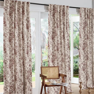 
                    
                      Linen Blend Floral Blackout Curtains - Jinchan Home
                    
                  