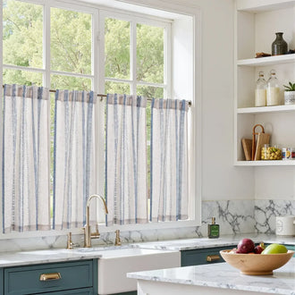 
                    
                      Boho Geometric Stripe Embroidered Kitchen Curtains - Jinchan Home
                    
                  