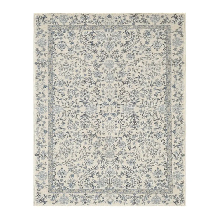 Hand-Painted Vintage Foliage & Floral Area Rug - Jinchan Home