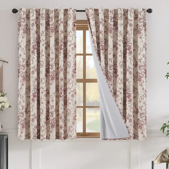 
                    
                      Linen Blend Floral Blackout Curtains - Jinchan Home
                    
                  