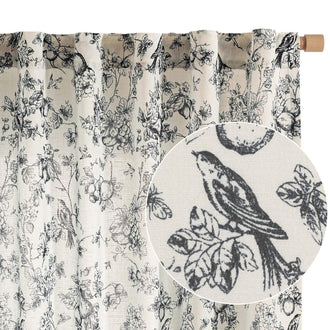 
                    
                      Vintage Bird & Vine Linen Curtains - Jinchan Home
                    
                  