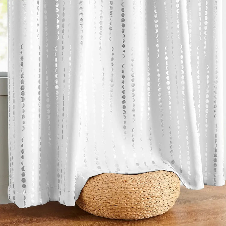 Boho Moon Phase Print Blackout Curtains - Jinchan Home