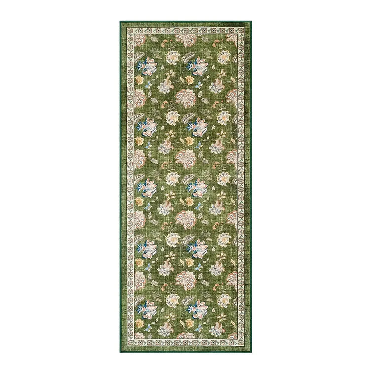 Vintage Floral Butterfly Botanical Area Rug - Jinchan Home