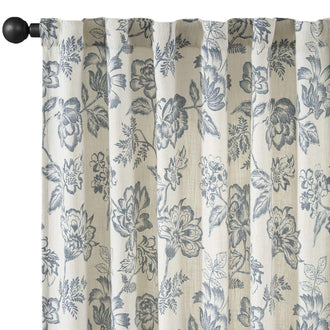 Vintage Line-Art Multi-Floral Vine Curtains - Jinchan Home