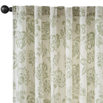 Vintage Line-Art Multi-Floral Vine Curtains - Jinchan Home