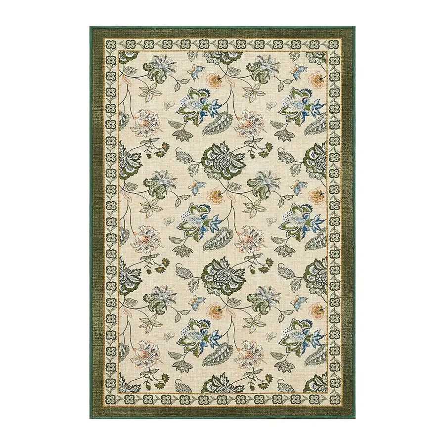 Vintage Floral Butterfly Botanical Area Rug - Jinchan Home