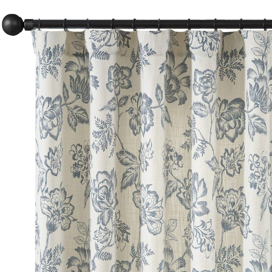 Vintage Line-Art Multi-Floral Vine Curtains - Jinchan Home