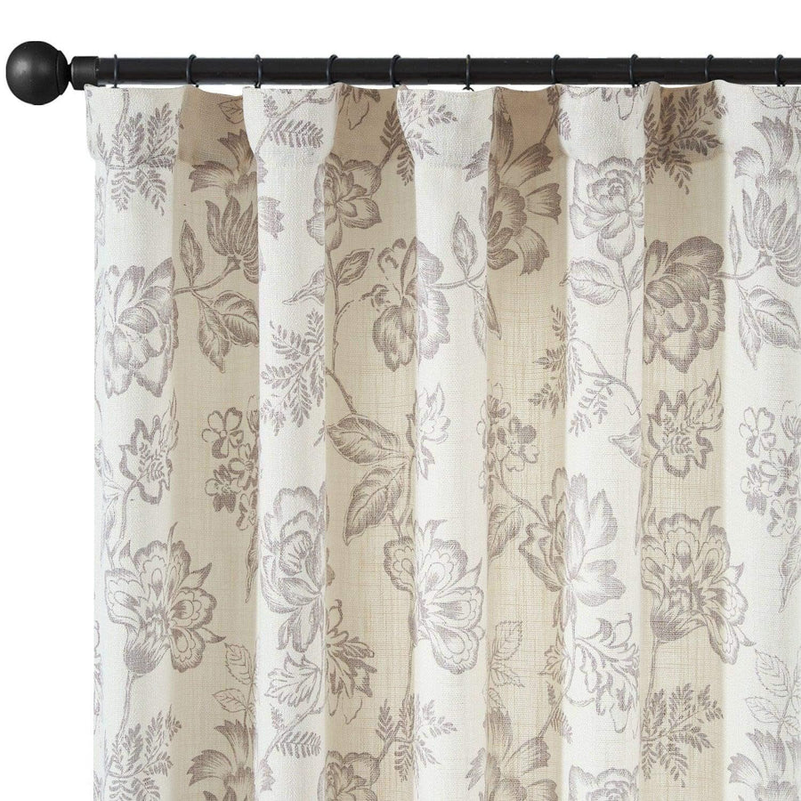 Vintage Line-Art Multi-Floral Vine Curtains - Jinchan Home
