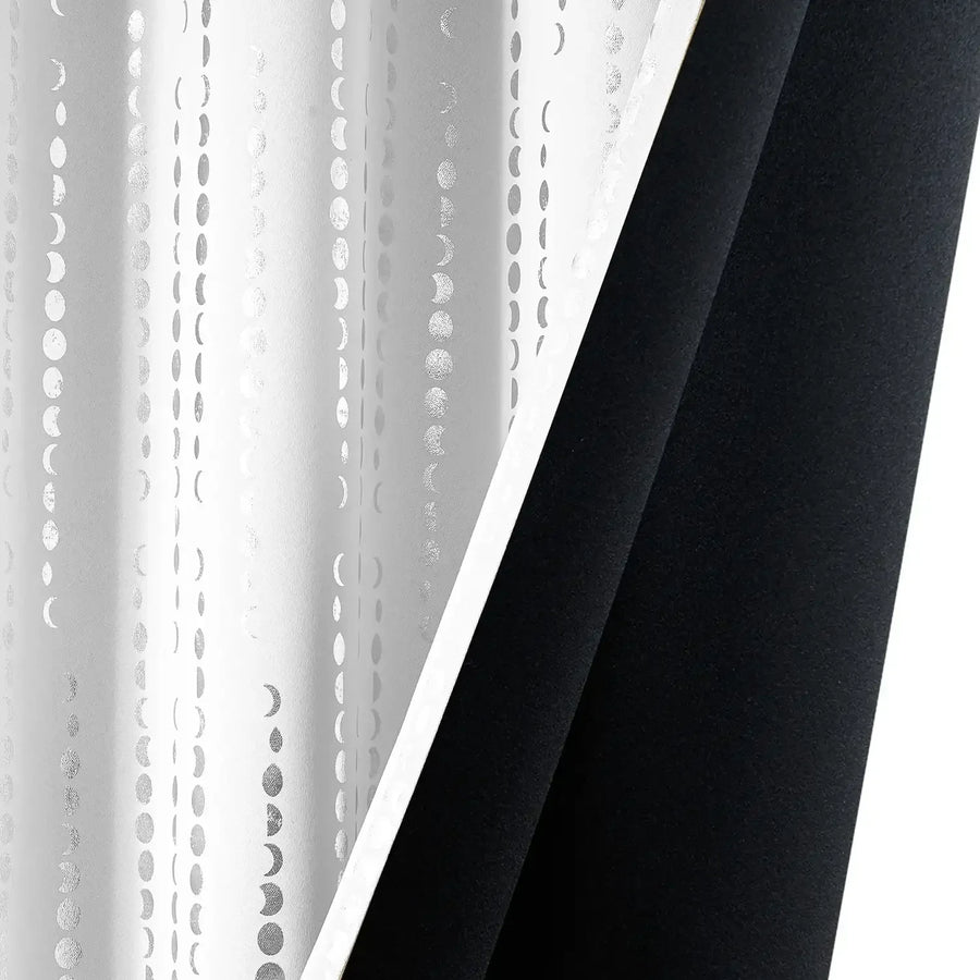 Boho Moon Phase Print Blackout Curtains - Jinchan Home
