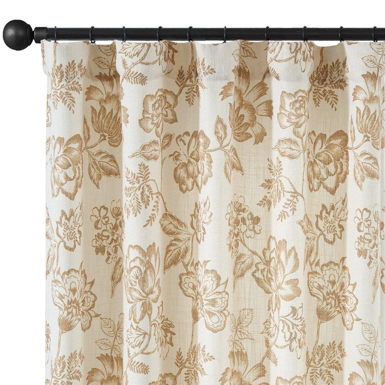Vintage Line-Art Multi-Floral Vine Curtains - Jinchan Home