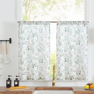 
                    
                      Watercolor Wildflower Rod Pocket Kitchen Curtains - Jinchan Home
                    
                  