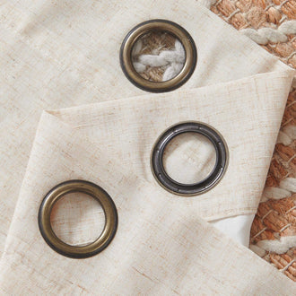 
                    
                      Lined Linen-Blend Solid Grommet Curtains - Jinchan Home
                    
                  