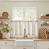 Colorful Striped Linen Kitchen Curtains - Jinchan Home