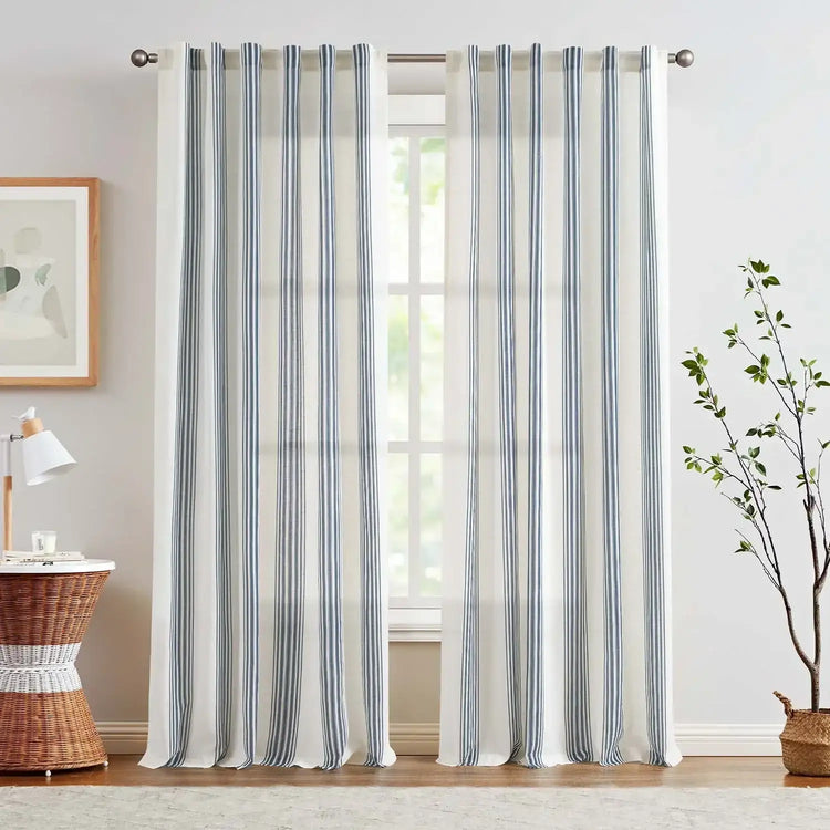 Ticking Stripe 3-in-1 Curtains - Jinchan Home
