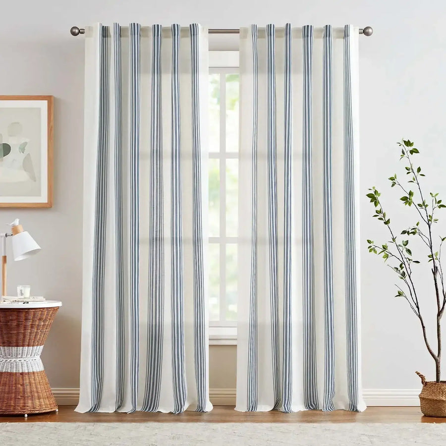 Ticking Stripe 3-in-1 Curtains - Jinchan Home