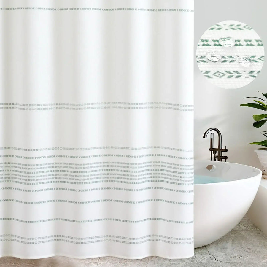 Boho Geometric Striped Shower Curtain - Jinchan Home