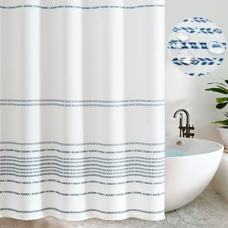 Boho Geometric Striped Shower Curtain - Jinchan Home