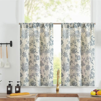 
                    
                      Vintage Botanical Floral Print Kitchen Curtains - Jinchan Home
                    
                  