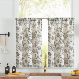 
                    
                      Vintage Botanical Floral Print Kitchen Curtains - Jinchan Home
                    
                  