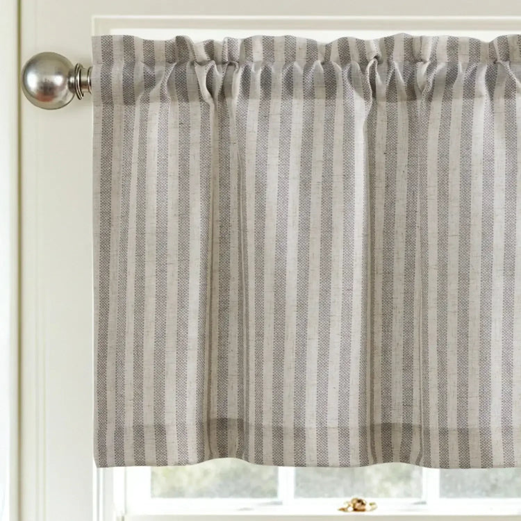 Linen Vertical Stripe Valance - Jinchan Home