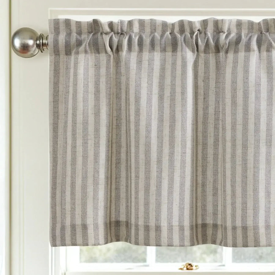 Linen Vertical Stripe Valance - Jinchan Home