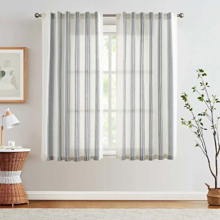 Ticking Stripe 3-in-1 Curtains - Jinchan Home