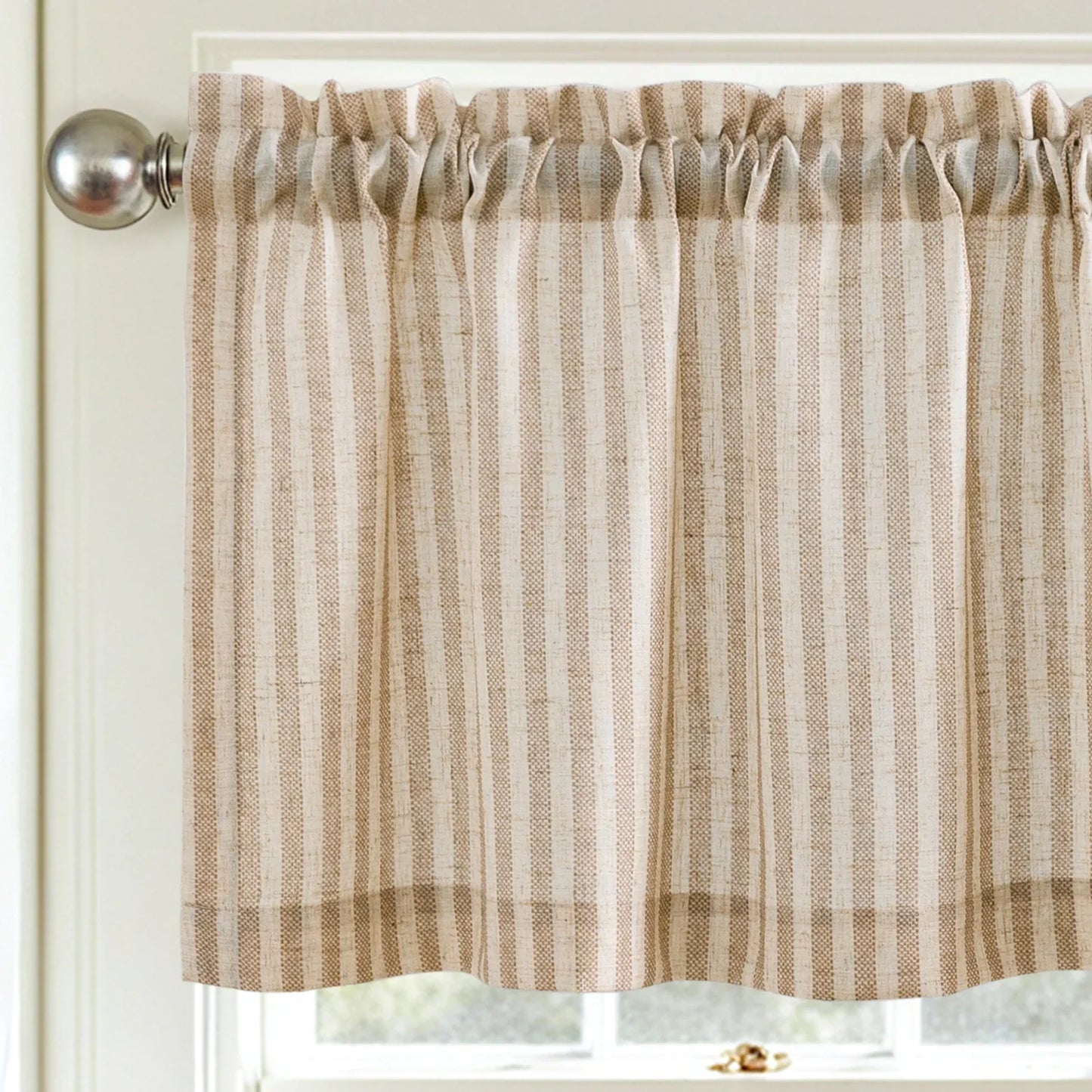 Linen Vertical Stripe Valance - Jinchan Home