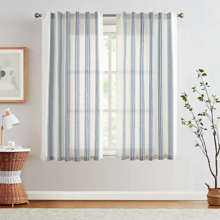 Ticking Stripe 3-in-1 Curtains - Jinchan Home