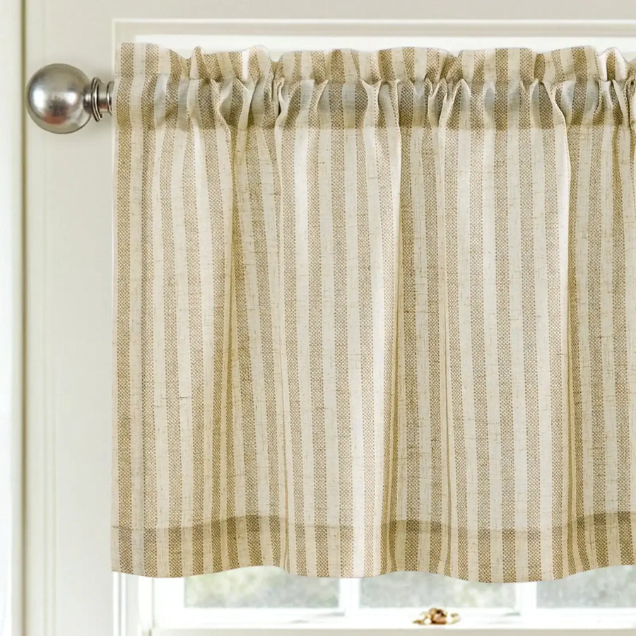 Linen Vertical Stripe Valance - Jinchan Home
