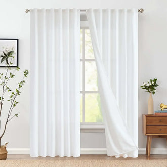 
                    
                      Solid Linen Blend Lined Curtains - Jinchan Home
                    
                  