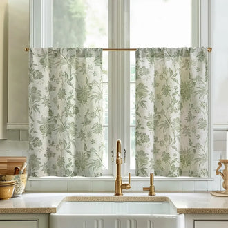 
                    
                      Vintage Botanical Floral Print Kitchen Curtains - Jinchan Home
                    
                  