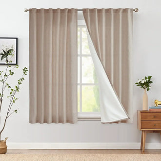 
                    
                      Solid Linen Blend Lined Curtains - Jinchan Home
                    
                  