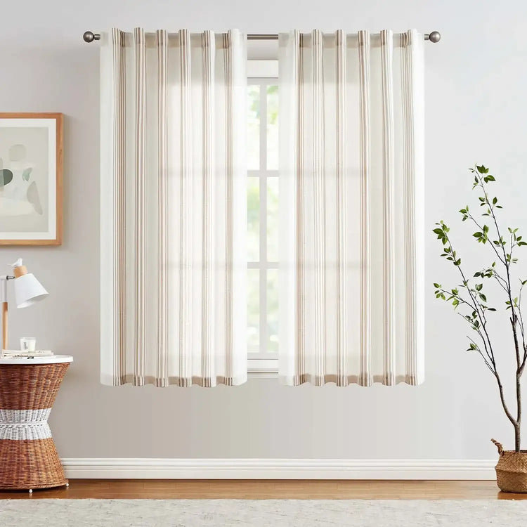 Ticking Stripe 3-in-1 Curtains - Jinchan Home