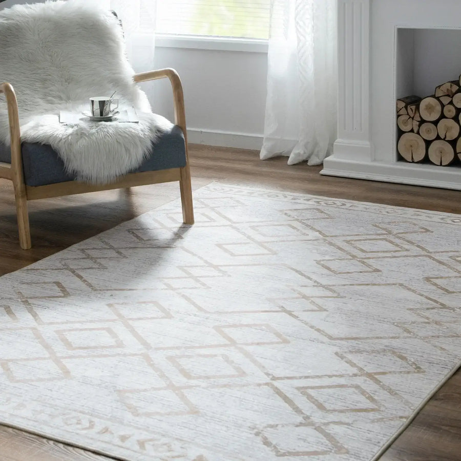Distressed Diamond Rug - Jinchan Home