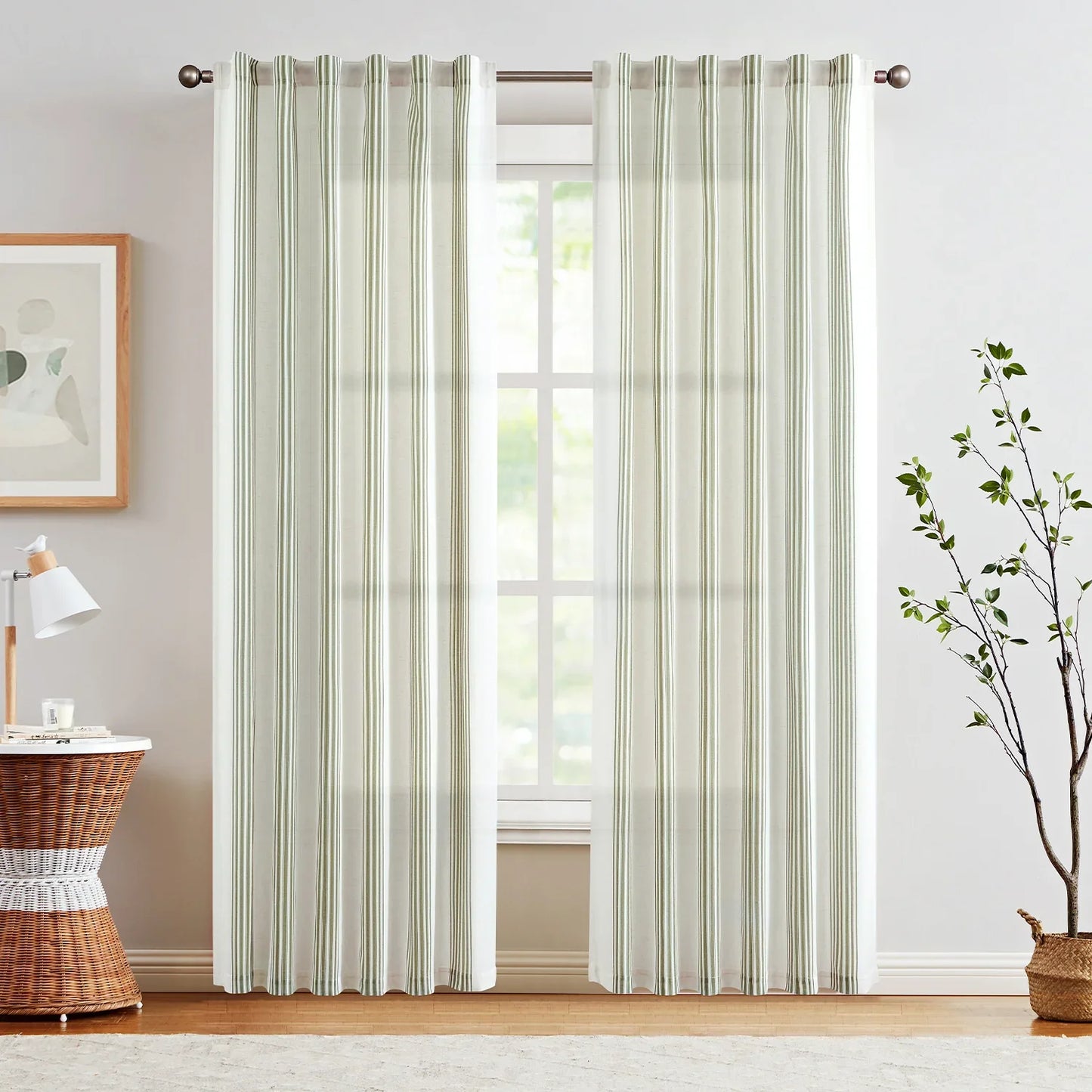 Ticking Stripe 3-in-1 Curtains - Jinchan Home