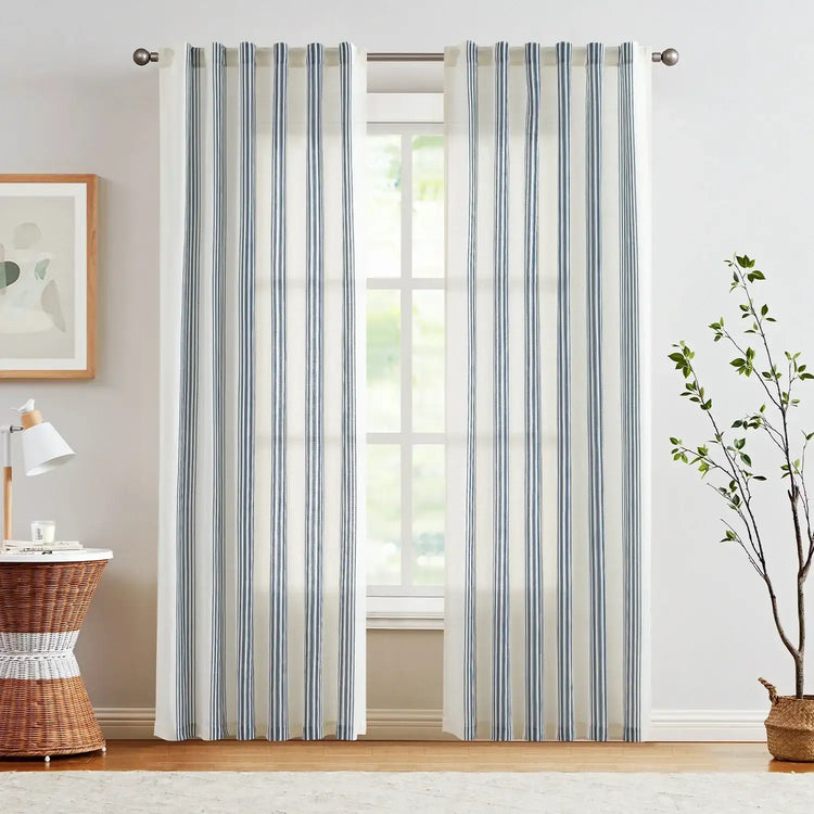 Ticking Stripe 3-in-1 Curtains - Jinchan Home