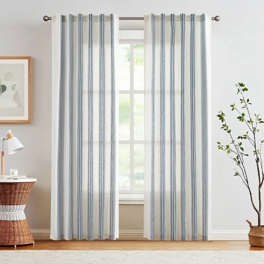 Ticking Stripe 3-in-1 Curtains - Jinchan Home
