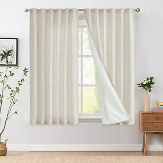 
                    
                      Solid Linen Blend Lined Curtains - Jinchan Home
                    
                  