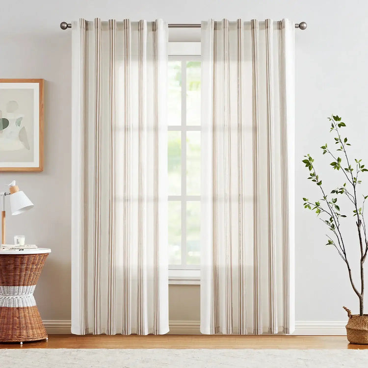 Ticking Stripe 3-in-1 Curtains - Jinchan Home